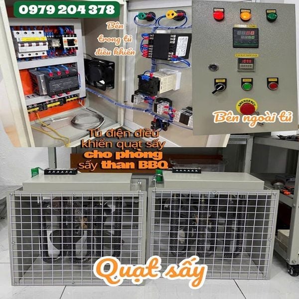  sấy than BBQ Tủ điện điều khiển phòng sấy 380V-15KW 
