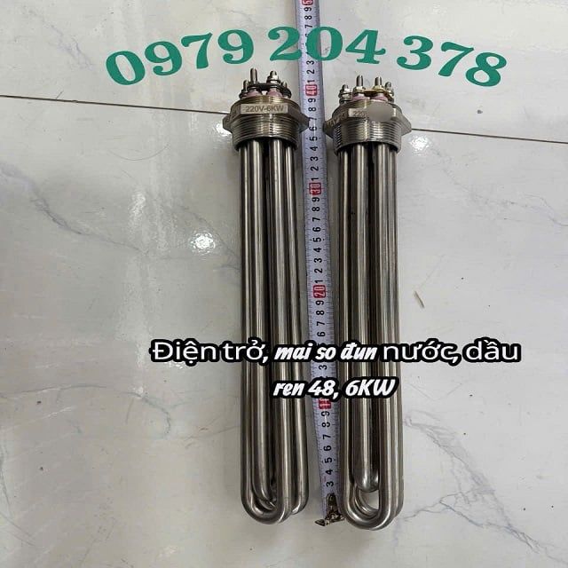 Điện trở, mai so đun nước, ren 48, 220/380V-6KW