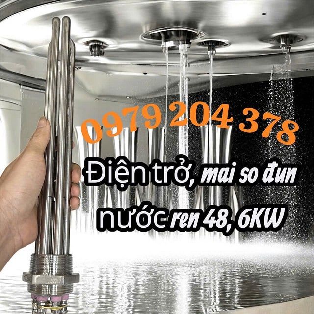 Điện trở, mai so đun nước, đầu ren 48, 220/380V-6KW