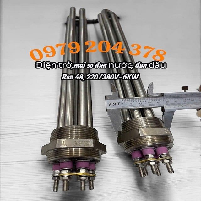 Điện trở, mai so đun nước, đầu ren 48, 220/380V-6KW