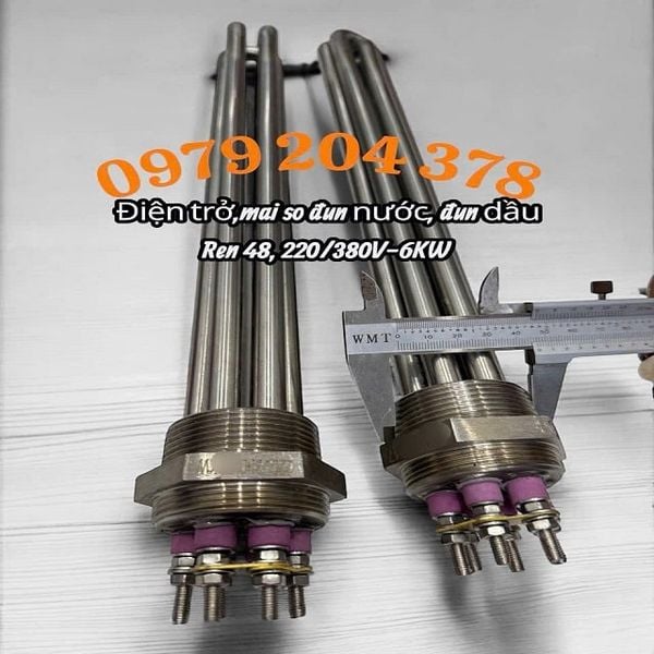  Điện trở, mai so đun nước, đầu ren 48, 220/380V-6KW 