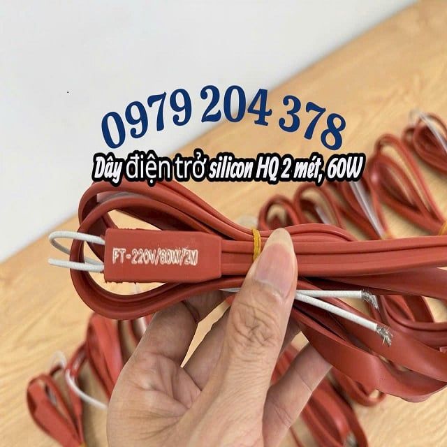 2 mét, 60W Dây điện silicon HQ xả băng cửa kho lạnh, sưởi ấm