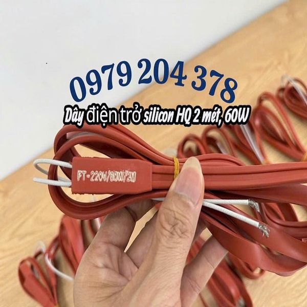  2 mét, 60W Dây điện silicon HQ xả băng cửa kho lạnh, sưởi ấm 