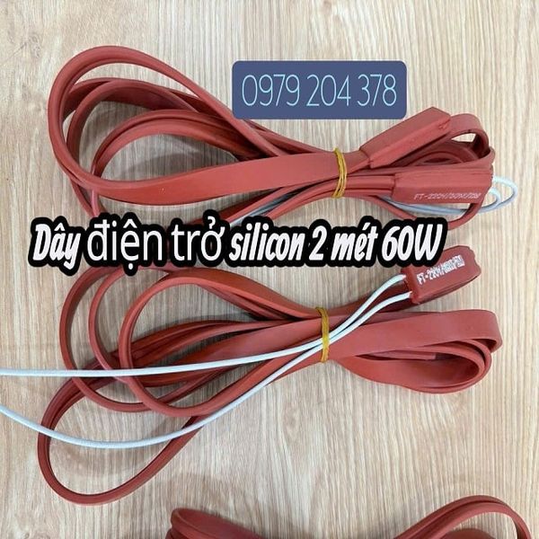  2 mét, 60W Dây điện silicon HQ xả băng cửa kho lạnh, sưởi ấm 