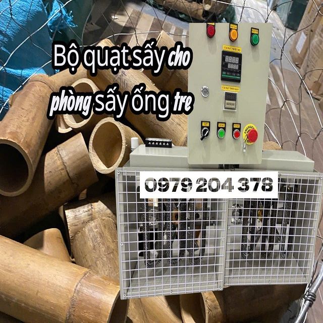 Bộ quạt sấy 380V-12KW cho phòng sấy ống tre