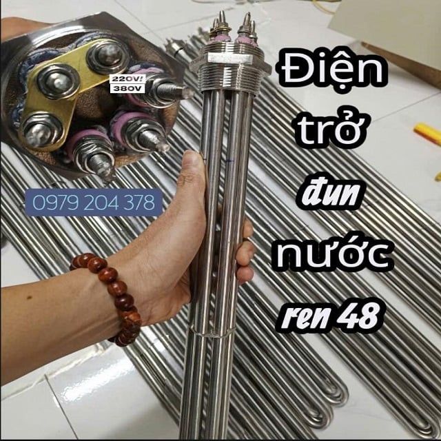 Điện trở, mai so đun nước, ren 48, 220/380V-9KW