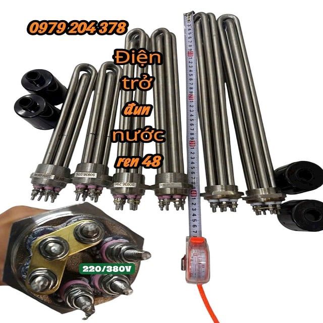 Điện trở, mai so đun nước, ren 48, 220/380V-9KW