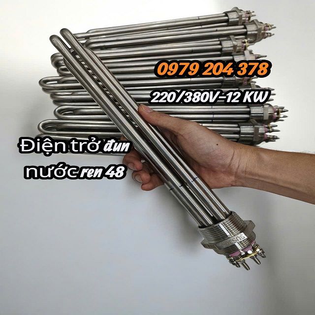 Điện trở, mai so đun nước, ren 48, 220/380V-12KW