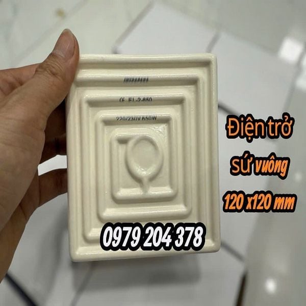  Điện trở sứ vuông 120 x 120mm, 230V-650W 
