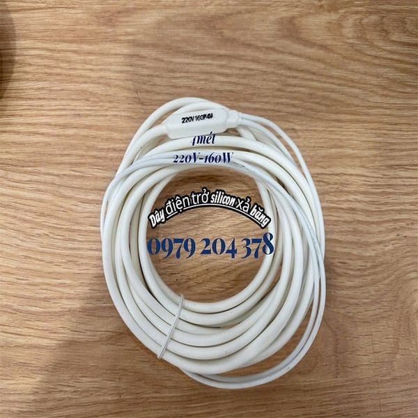  4 mét 220V- 160W Điện trở silicone tròn, trắng 