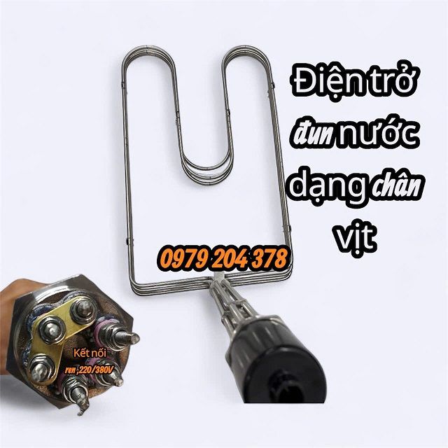 Điện trở, mai so đun nước, đun dầu, ren 59 220/380V dạng chân vịt