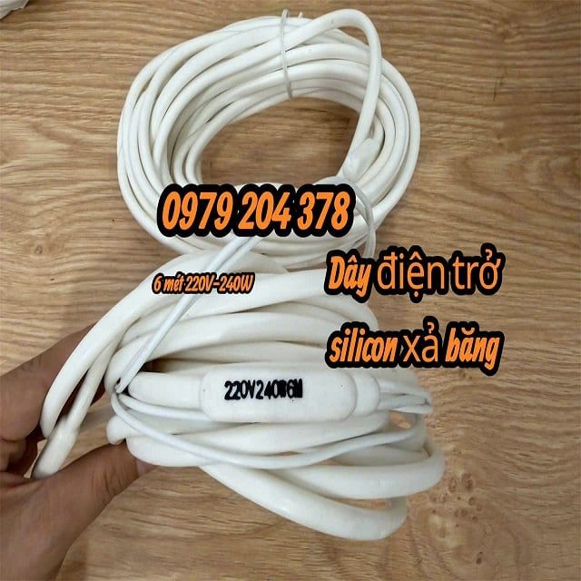 6 mét 220V- 240W Điện trở silicone tròn, trắng để xả băng