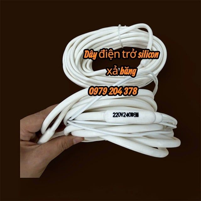 6 mét 220V- 240W Điện trở silicone tròn, trắng để xả băng