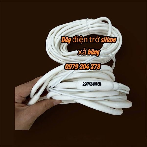  6 mét 220V- 240W Điện trở silicone tròn, trắng để xả băng 