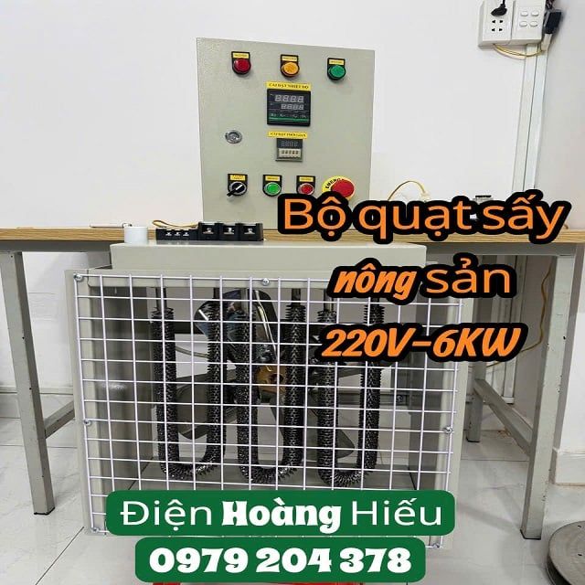 Bộ quạt sấy nông sản 220V-6KW