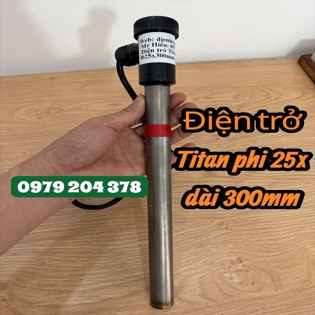 Phi 25mm dài 300mm Điện trở Titan cho môi trường hóa chất