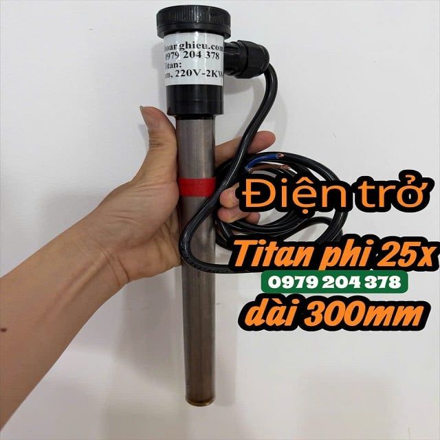 Phi 25mm dài 300mm Điện trở Titan cho môi trường hóa chất