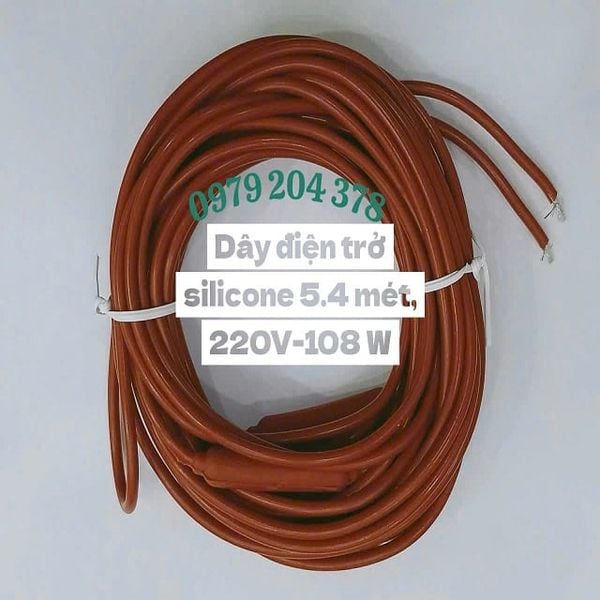  5.4mét, 108W -220V Dây điện silicon xả băng cửa kho lạnh, sưởi ấm 