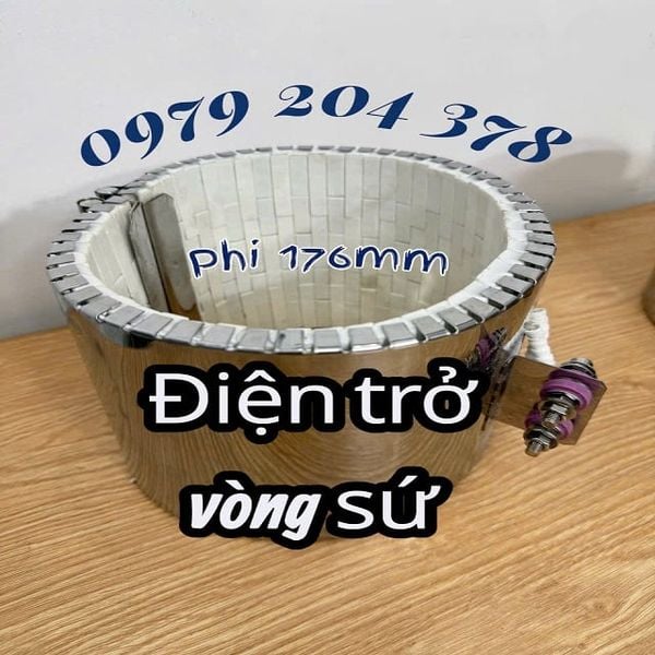  Phi 176mm, Điện trở vòng sứ cho máy ép nhựa công suất cao 