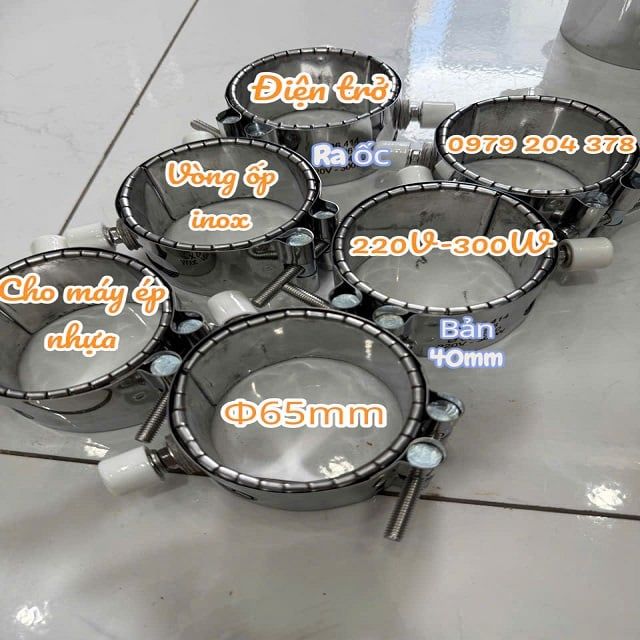 Phi 65mm Điện trở vòng ốp Inox cho máy ép nhựa
