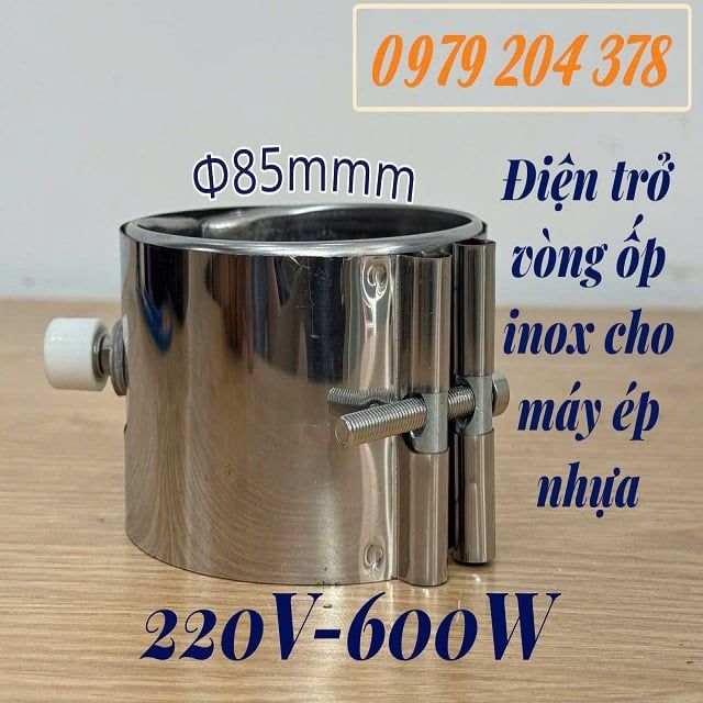 Phi 85mm Điện trở vòng ốp Inox cho máy ép nhựa