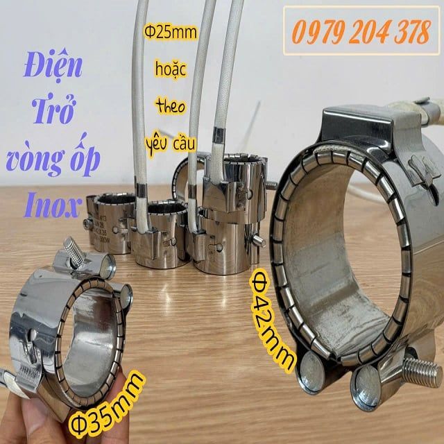 Phi 42mm Điện trở vòng ốp Inox cho máy ép nhựa