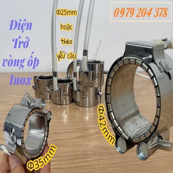  Phi 42mm Điện trở vòng ốp Inox cho máy ép nhựa 