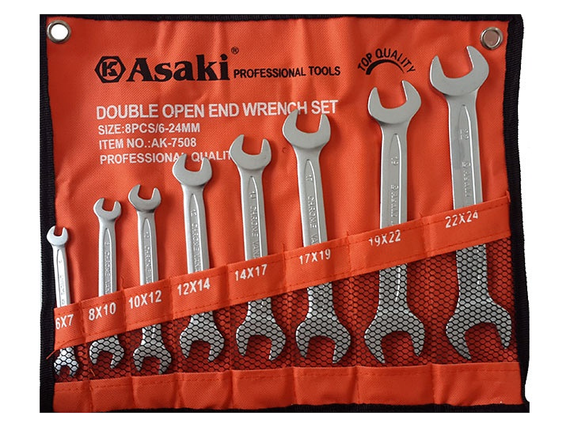 Bộ Cờ Lê 2 Đầu Miệng 8 Chi Tiết Asaki AK-7508
