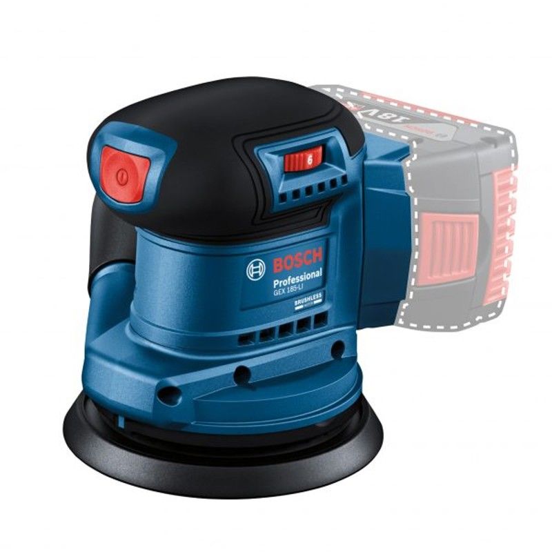 Máy Chà Nhám Tròn Dùng Pin 18V Bosch GEX 185-LI (chưa Pin & Sạc)