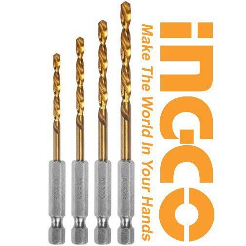 Bộ 4 mũi khoan kim loại HSS Ingco AKD1402