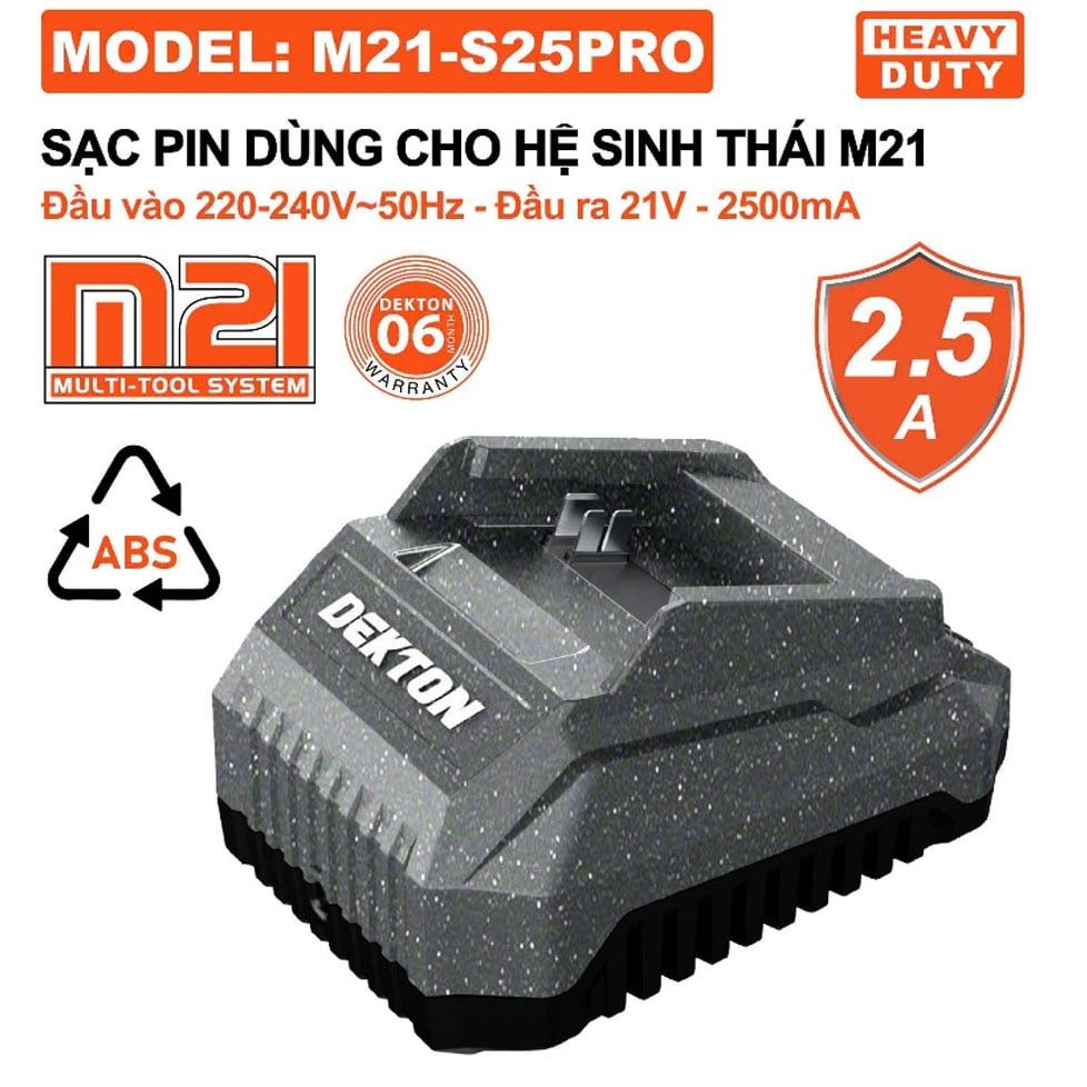 Sạc Nhanh 2.5A Dekton M21-S25XPRO Vỏ Chống Cháy Màu Xanh Ôliu