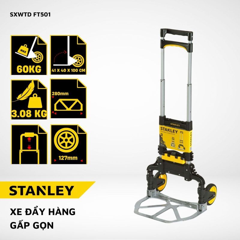 Xe đẩy hàng 2 bánh Stanley FT501 – Tải trọng 60kg