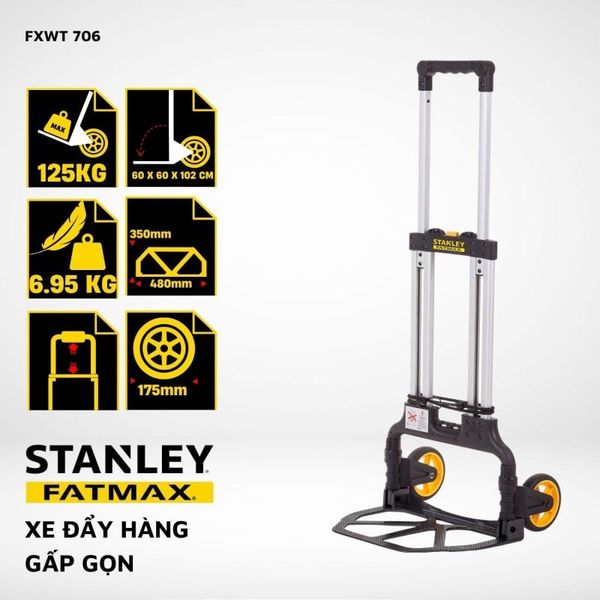 Xe đẩy hàng 2 bánh Stanley Fatmax – USA FXWT-706 – Tải trọng 125kg.
