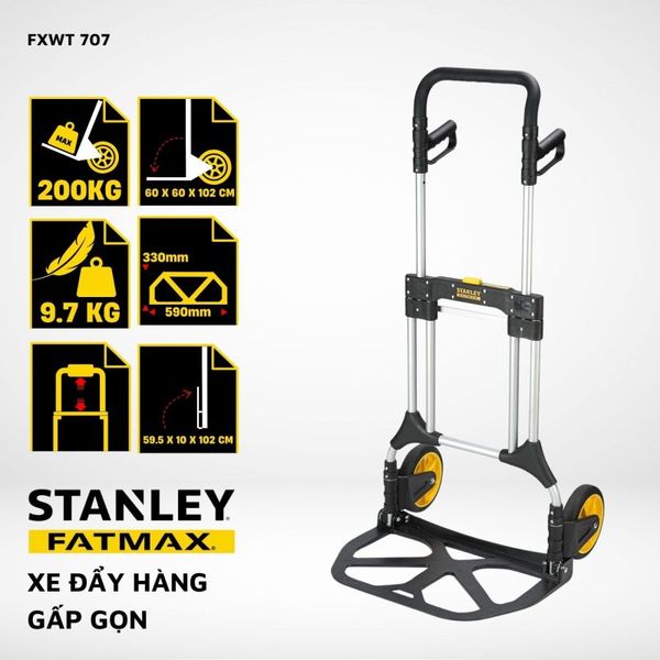 Xe đẩy hàng 2 bánh Stanley Fatmax – USA FXWT-707 – Tải trọng 200kg.
