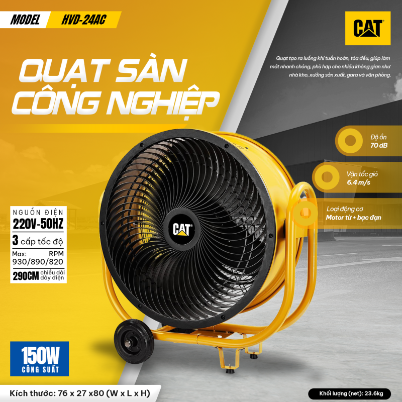 Quạt công nghiệp 24″ Caterpillar HVPD24AC