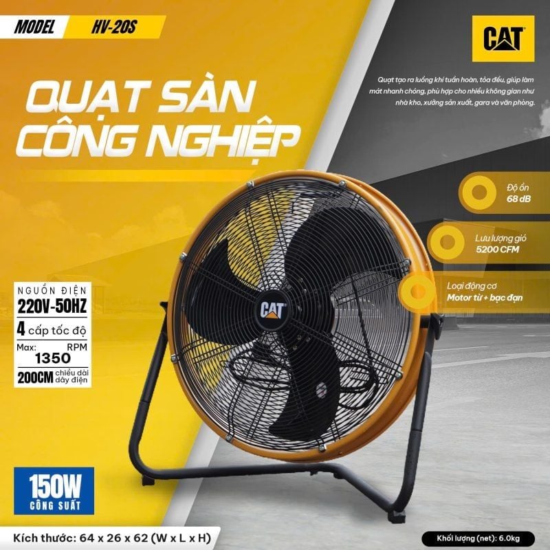 Quạt công nghiệp Caterpillar 20″ HV-20S