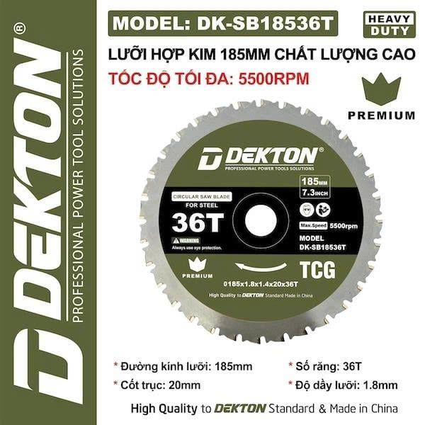 Lưỡi Cắt Hợp Kim Dekton DK-SB18536T 185mm 36 Răng Đa Năng