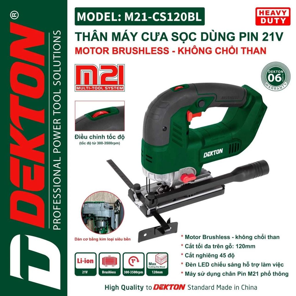 Máy Cưa Sọc Dekton M21-CS120BL Motor Brushless 120mm Xám