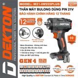 Bulong Pin 21V Dekton M21-IW555PLUS Motor Brushless 555Nm Compact