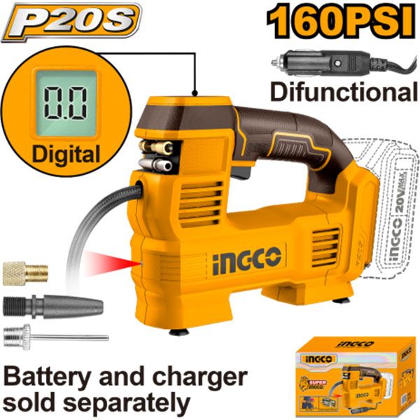 Máy bơm hơi dùng pin 20V Ingco CACLI2012 (Chưa Pin & Sạc)