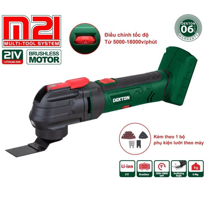 Máy Cắt Rung Đa Năng Dekton M21-CDN01BL Motor Brushless