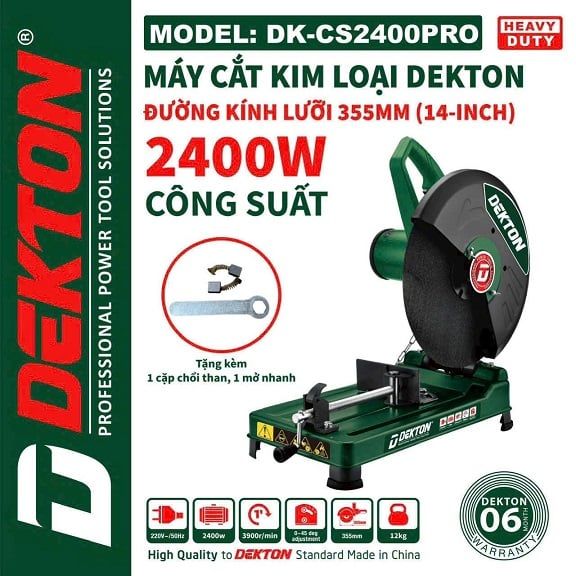 Máy Cắt Sắt Dekton DK-CS2400PRO 2400W Lưỡi 355mm Xám