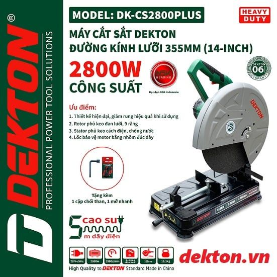 Máy Cắt Sắt Dekton DK-CS2800PLUS Heavy Duty 2800W 355mm