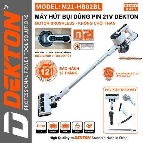 Máy Hút Bụi Dekton M21-HB02BL 21V Motor Brushless HEPA