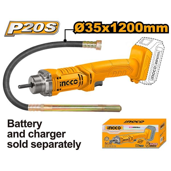 Máy đầm dùi bê tông dùng pin 20V Ingco CCVLI202301 (Chưa pin & sạc)