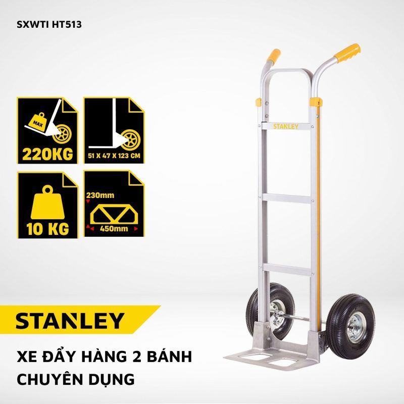 Xe đẩy hàng 2 bánh Stanley HT513 – Tải trọng 200/230kg.