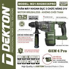 Máy Khoan Đục 3 Chức Năng Dekton M21-RH2803XPRO Motor Brushless
