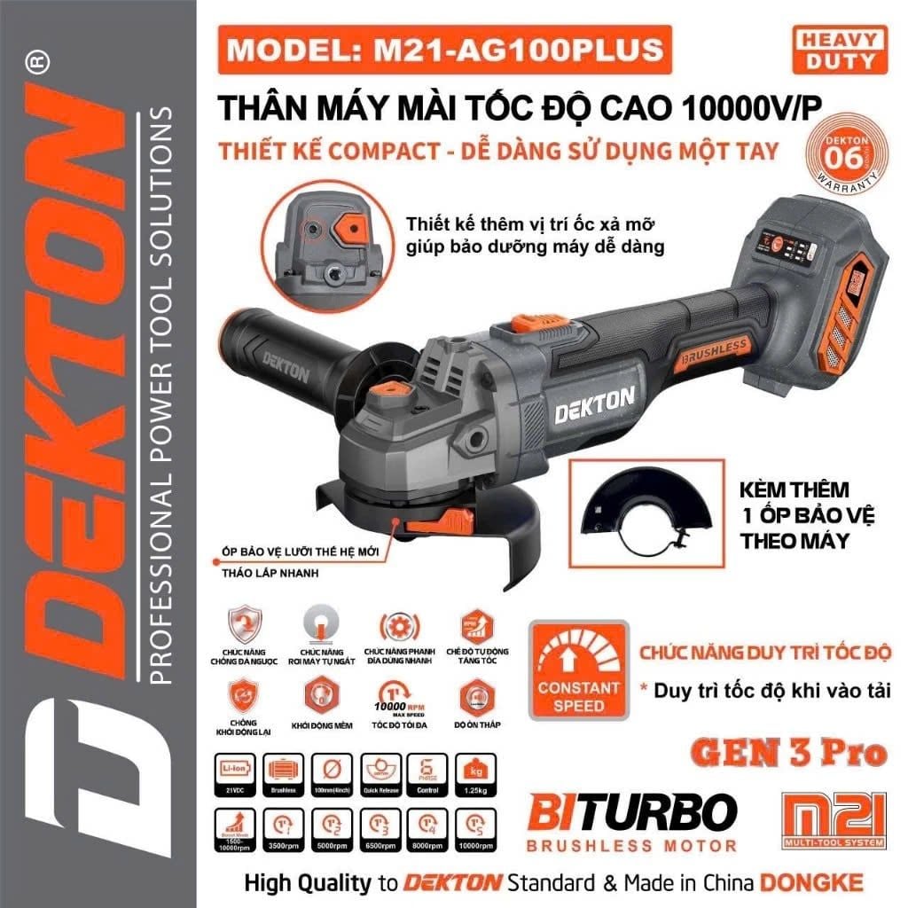Máy mài góc pin 21V Dekton M21-AG100PLUS