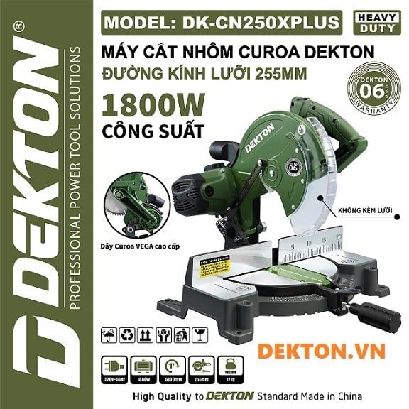 Máy Cắt Nhôm Gỗ Dekton DK-CN250XPLUS 1800W 255mm CuRoa Vega