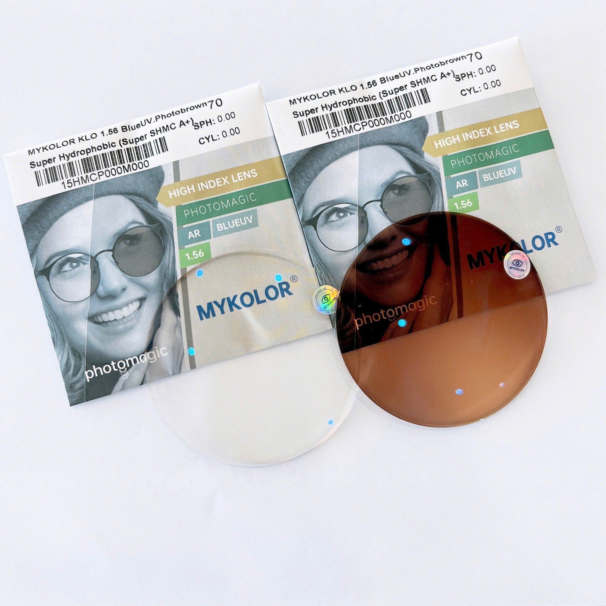  Mykolor KLOB 1.56 BlueUV.Photobrown - Tròng kính đổi màu trà, mắt kính cận loạn chính hãng 